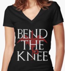 Camiseta entallada de cuello en V Camiseta con la mejor curva en la rodilla - Mother of Dragons T-shirt