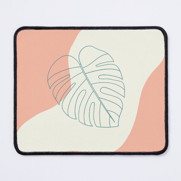 Item preview, Minimalistic Asymmetric Abstract Tropical Monstera Leaf on Blob in Pink Off White and Teal designed and sold by artis-expressio.