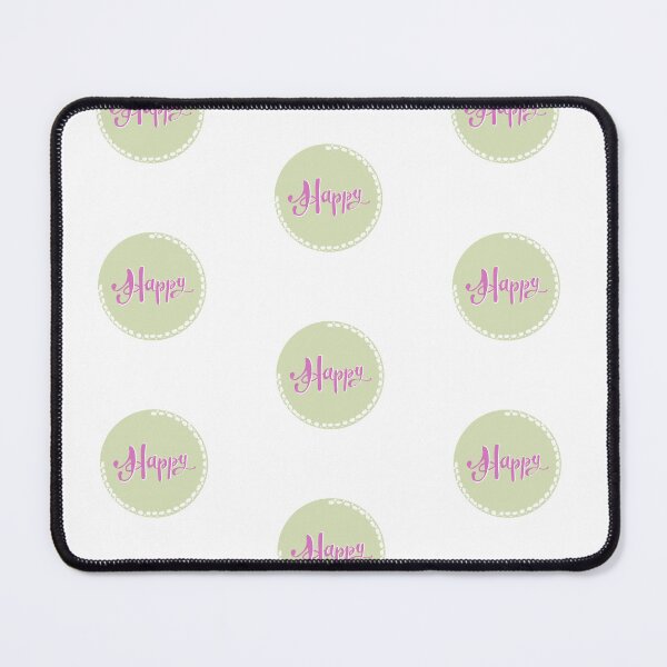 Item preview, Happy in pink, green background, white dots designed and sold by Antique-Gifts.