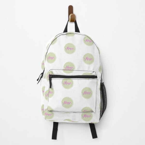 Item preview, Happy in pink, green background, white dots designed and sold by Antique-Gifts.