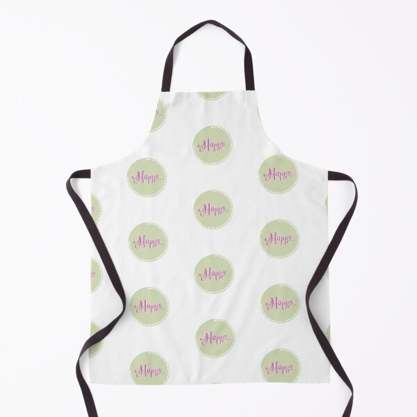 Item preview, Happy in pink, green background, white dots designed and sold by Antique-Gifts.