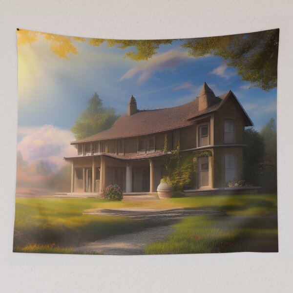 Item preview, Vintage House Bathing In The Morning Sun designed and sold by PopArtAllStar.