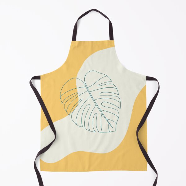 Item preview, Minimalistic Asymmetric Abstract Tropical Monstera Leaf on Blob in Yellow Off White and Teal designed and sold by artis-expressio.