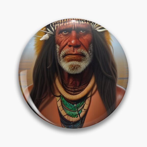 Item preview, Portrait of Australian Aborigine shaman designed and sold by Colin Bentham.