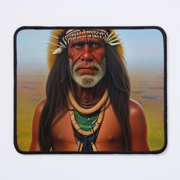 Item preview, Portrait of Australian Aborigine shaman designed and sold by Colin Bentham.