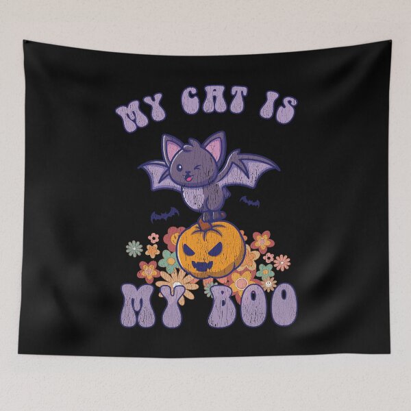 Item preview,  My Cat Is My Boo groovy halloween cat lovers ghost designed and sold by Dieowl.
