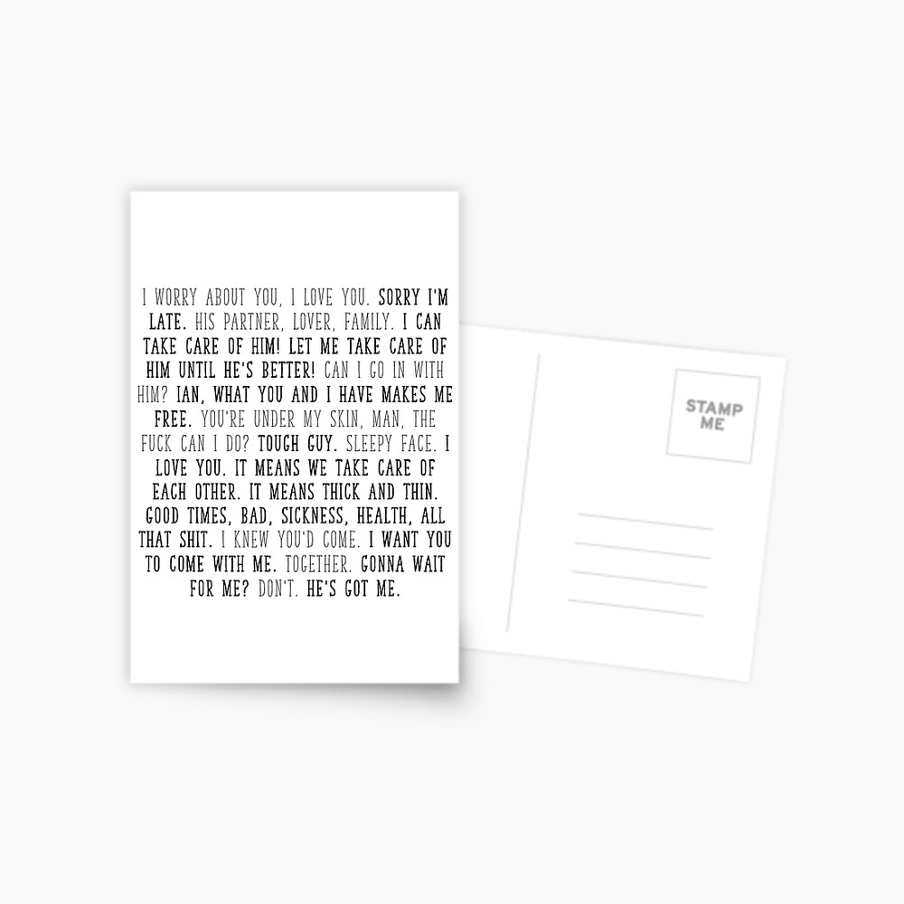 mickey milkovich quotes Postcard for Sale by Martina Antonelli