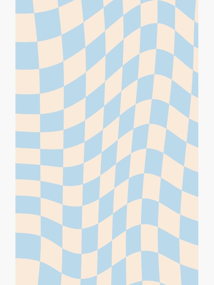 Aesthetic Simple Modern Wavy Blue Checkered Design | Greeting Card