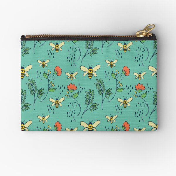Bees and Flowers Zipper Pouch