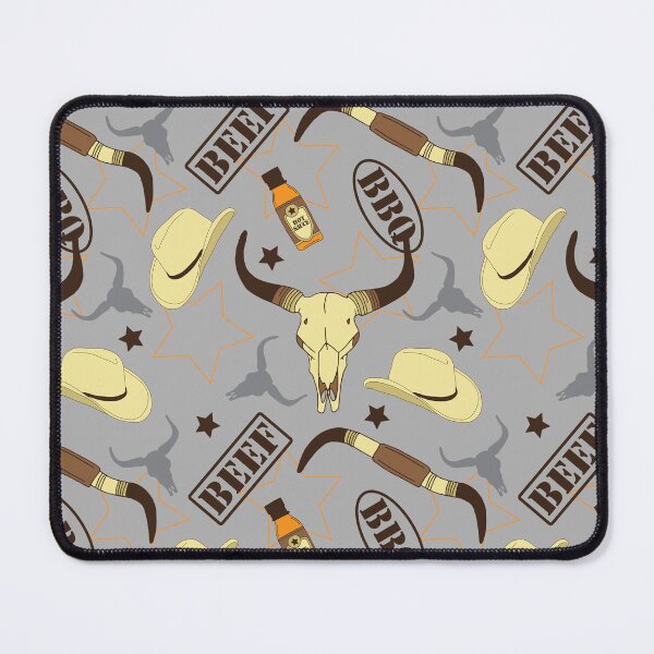 Item preview, Texas Longhorn Cow Skulls BBQ and Stetsons Pattern designed and sold by CreativeTwins.