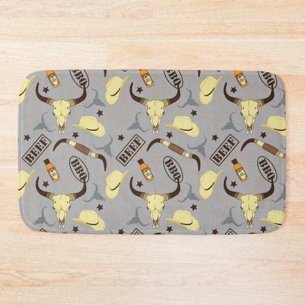 Item preview, Texas Longhorn Cow Skulls BBQ and Stetsons Pattern designed and sold by CreativeTwins.