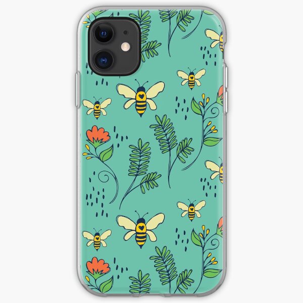 Bees and Flowers iPhone Soft Case
