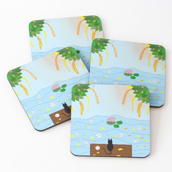 Item preview,  Cat watching sunset at a beautiful riverside. designed and sold by Darkies-store.
