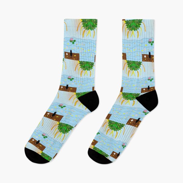 Item preview,  Cat watching sunset at a beautiful riverside. designed and sold by Darkies-store.