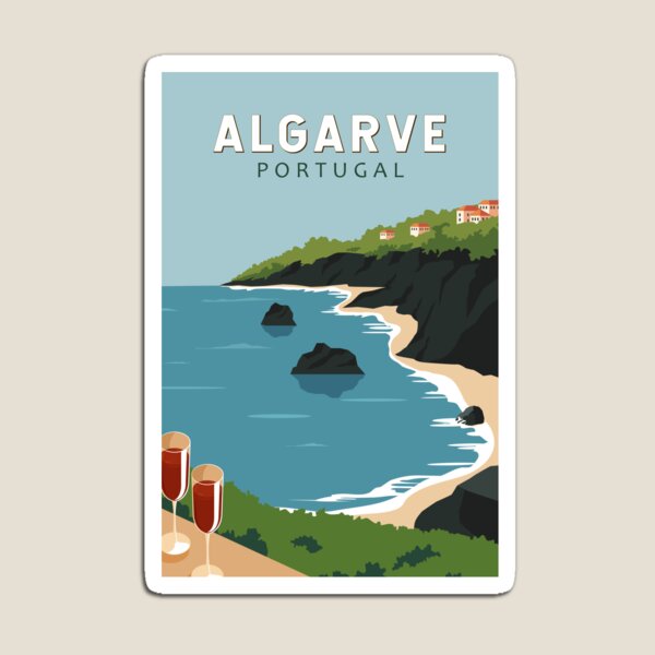 Artikel-Vorschau von Algarve Portugal Retro Reisekunst Vintage, designt und verkauft von KrisSidDesigns.