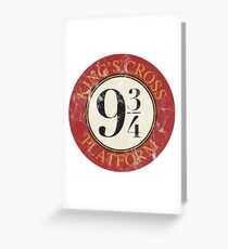 Platform 9 3/4 Distressed Greeting Card