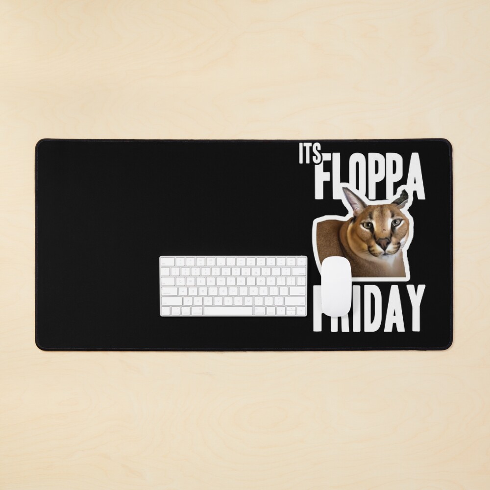 Funny Caracal Cat Floppa Meme Mouse Pad Square Non-Slip Rubber