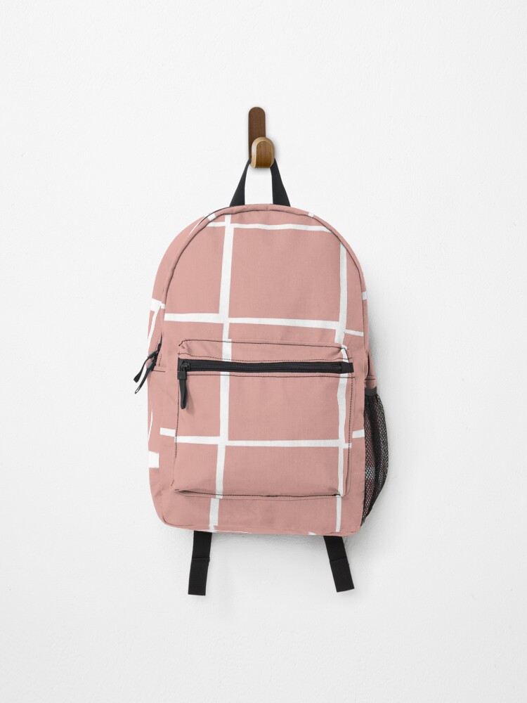 Thumbnail 1 of 3, Backpack, Pink square pattern designed and sold by CatsHappy.