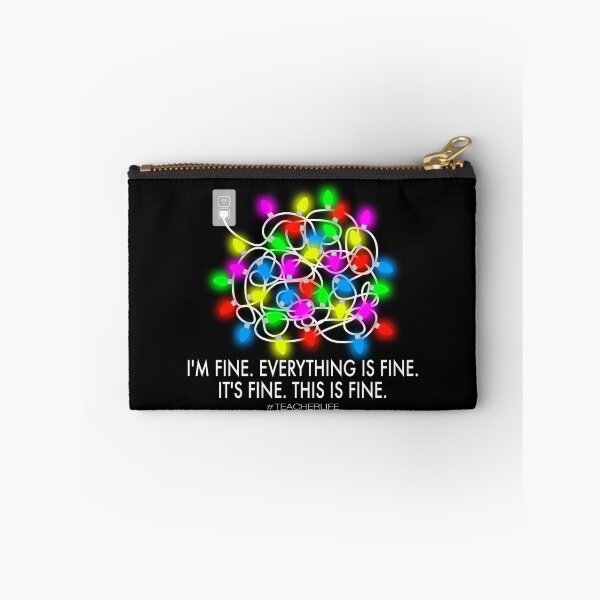 Item preview, I'm Fine, Everything is Fine, It's Fine, This is Fine #TeacherLife Christmas Lights Tangled Ball designed and sold by Jocelyn Sperduto Art.