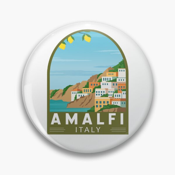 Item preview, Amalfi Italy Retro Emblem designed and sold by KrisSidDesigns.