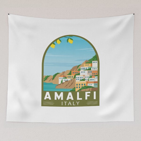 Item preview, Amalfi Italy Retro Emblem designed and sold by KrisSidDesigns.