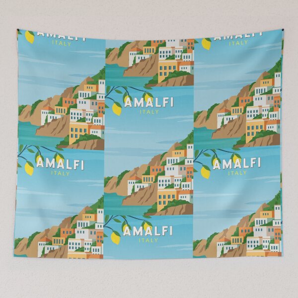 Item preview, Amalfi Italy Retro Travel Art Vintage designed and sold by KrisSidDesigns.