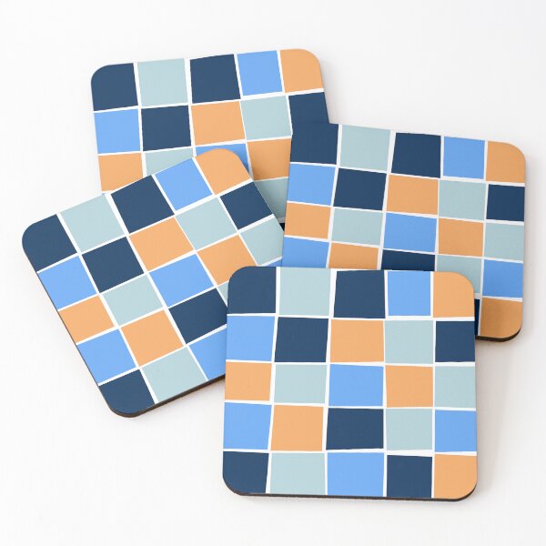 Item preview, Blue and orange colourful squares designed and sold by CatsHappy.