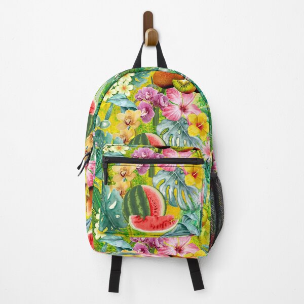 Item preview, Tropical watermelon exotic botanical illustration, coconuts, watermelons, floral tropical fruits, botanical pattern, yellow fruit pattern designed and sold by ZeinabTaha.