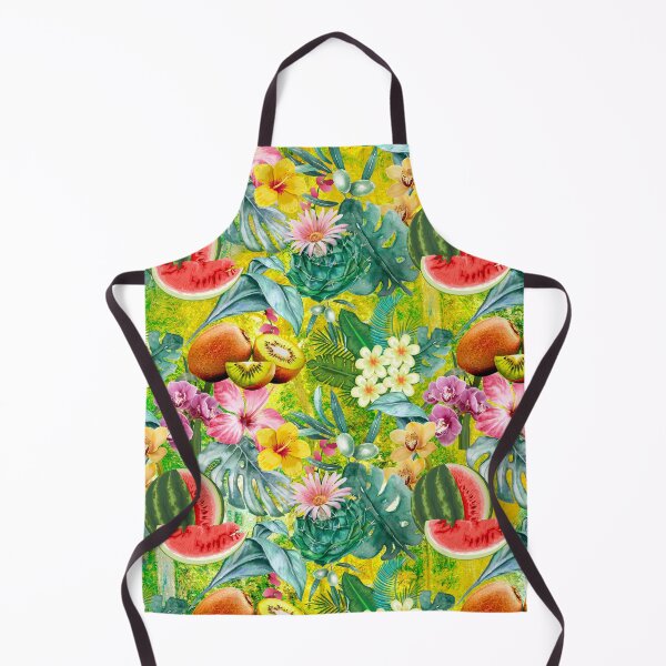 Item preview, Tropical watermelon exotic botanical illustration, coconuts, watermelons, floral tropical fruits, botanical pattern, yellow fruit pattern designed and sold by ZeinabTaha.