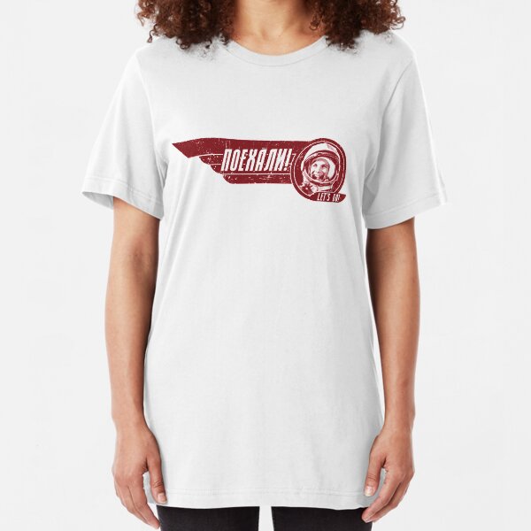 LET'S GO! Yuri Gagarin - Light Shirt Version Slim Fit T-Shirt