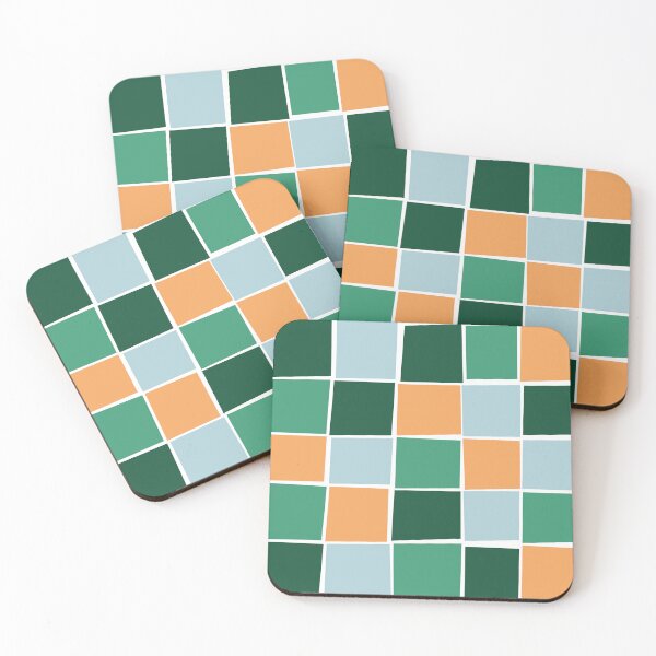 Item preview, Green and orange colourful squares designed and sold by CatsHappy.