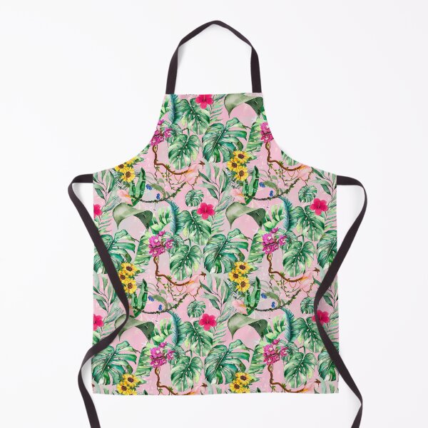 Item preview, Exotic pink forest, leaves and flowers tropical pattern, botanical illustration, floral illustration designed and sold by ZeinabTaha.