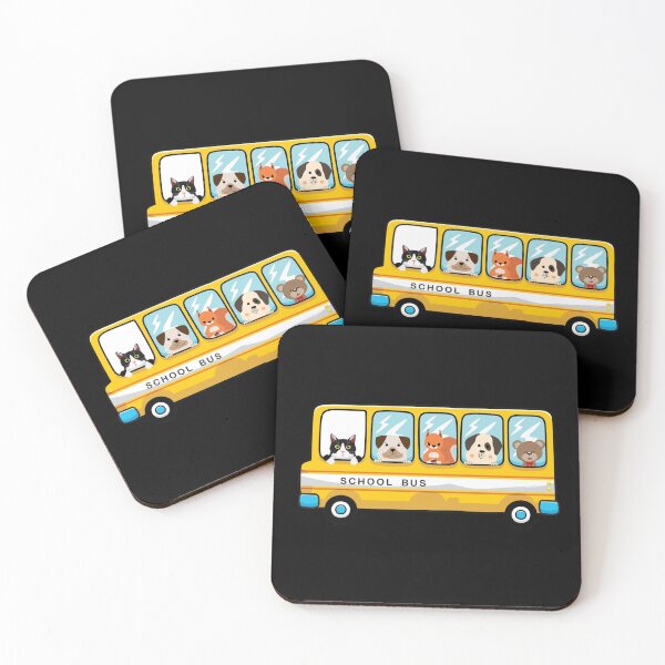 Item preview, School Bus With Cat, Dog and Other Funny Animals designed and sold by YouHappyMyHappy.