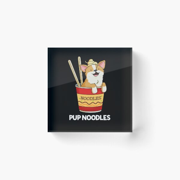 Item preview, Pup Noodles Funny Cup Noodles Puns (Dark BG) designed and sold by punnybone.