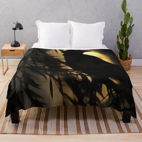 Item preview, Eerie Raven Silhouette Against A Glowing Moon designed and sold by taiche.