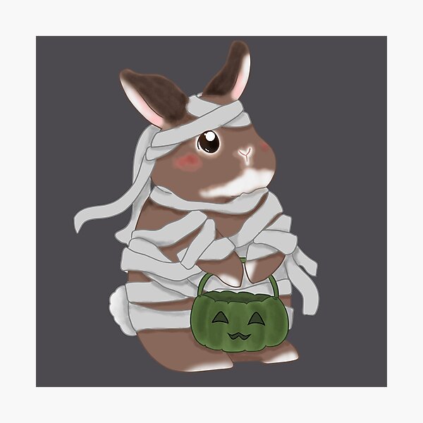 Item preview, Mummy Rabbit Trick or treat left_ Bunniesmee Halloween Edition  designed and sold by bunniesmee.