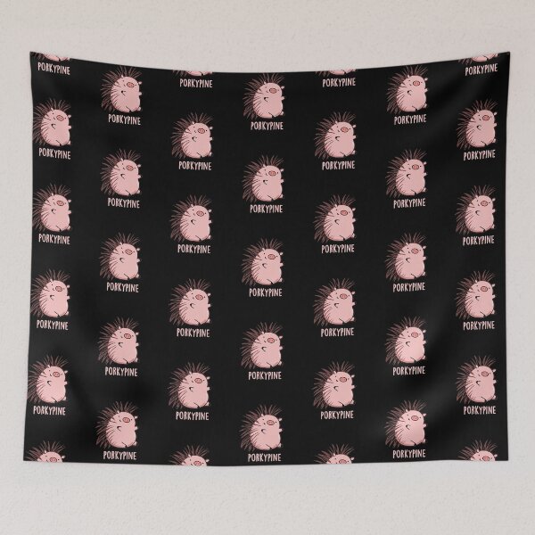 Item preview, Porky-pine Funny Porcupine Pig Puns (Dark BG) designed and sold by punnybone.