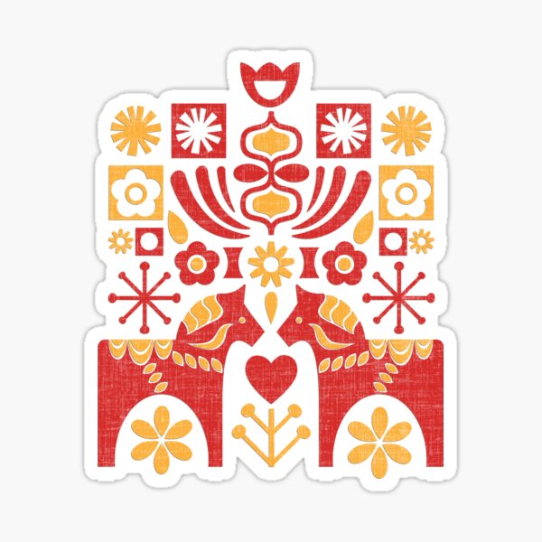 Swedish Folk Art_Mid-Century Modern Sticker
