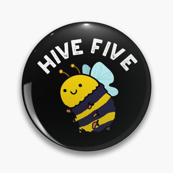 Item preview, Hive Five Funny High Five Bee Puns (Dark BG) designed and sold by punnybone.
