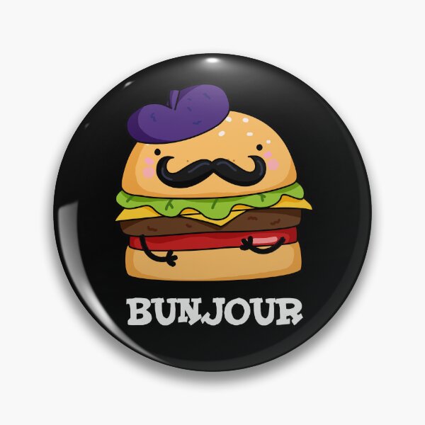 Item preview, Bunjour French Burger Funny Bun Puns (Dark BG) designed and sold by punnybone.
