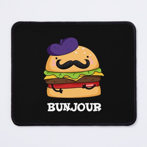 Item preview, Bunjour French Burger Funny Bun Puns (Dark BG) designed and sold by punnybone.