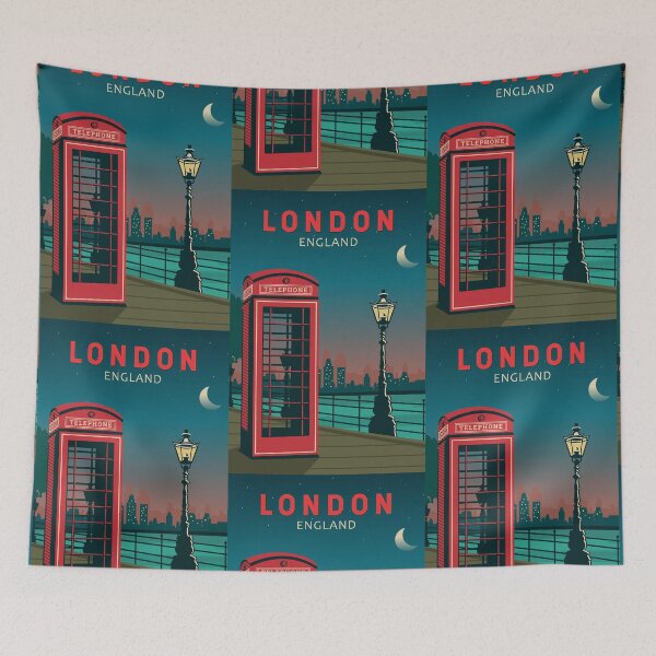 Item preview, London England Retro Travel Art Vintage designed and sold by KrisSidDesigns.