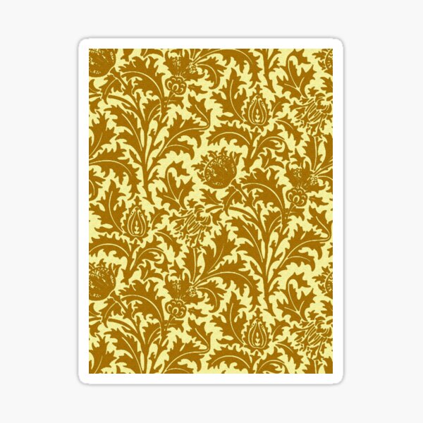 "William Morris Thistle Damask, Mustard Gold " Sticker For Sale By ...