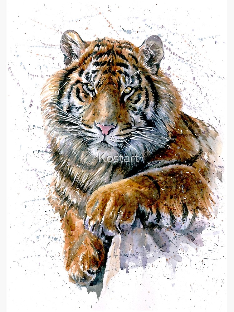 Tarjetas De Felicitacion Depredador De Acuarela Tigre De Kostart Redbubble