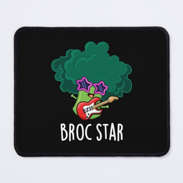 Item preview, Broc Star Rock Star Funny Broccoli Puns (Dark BG) designed and sold by punnybone.