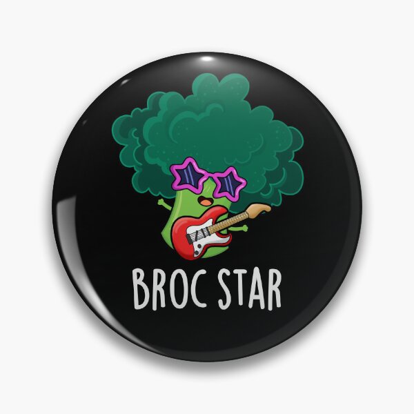 Item preview, Broc Star Rock Star Funny Broccoli Puns (Dark BG) designed and sold by punnybone.