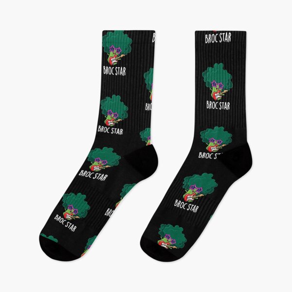 Item preview, Broc Star Rock Star Funny Broccoli Puns (Dark BG) designed and sold by punnybone.