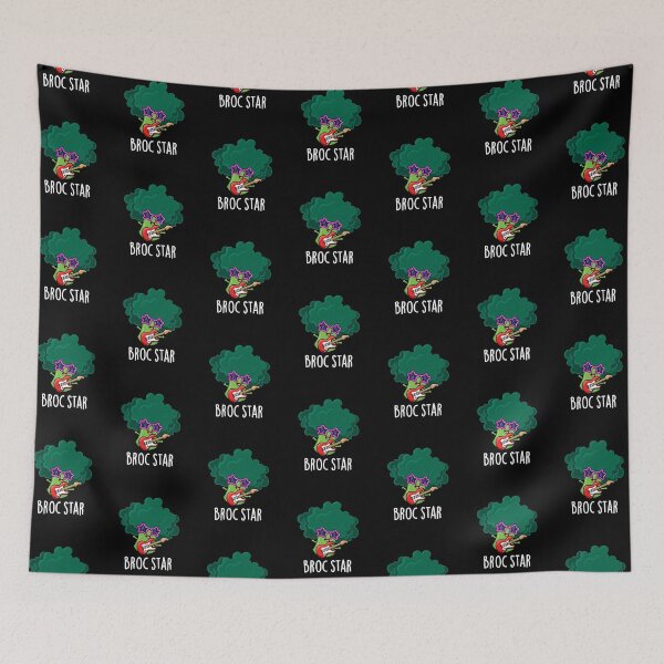 Item preview, Broc Star Rock Star Funny Broccoli Puns (Dark BG) designed and sold by punnybone.