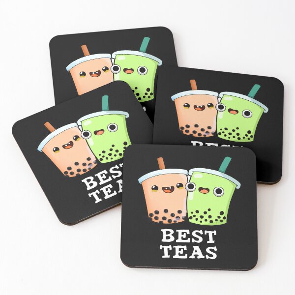 Item preview, Best Teas Funny Besties Boba Tea Puns (Dark BG) designed and sold by punnybone.