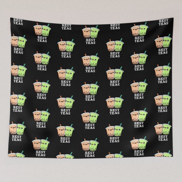 Item preview, Best Teas Funny Besties Boba Tea Puns (Dark BG) designed and sold by punnybone.